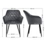 Set of 2 Dining Chairs Upholstered Chairs with Armrests Grey Image 2