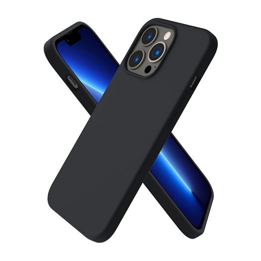 Liquid Silicone Shockproof Case For iPhone 13 Pro Luxury Soft Phone Cover Black New - FHT1IP13PLK