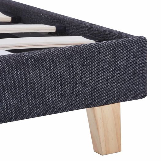 Bed Frame Dark Grey Fabric 135x190 cm