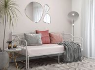 main image for ad Pull-out Sofa Bed Frame White Metal 90x200 cm