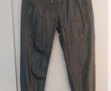 Zara Black Leather look trousers
