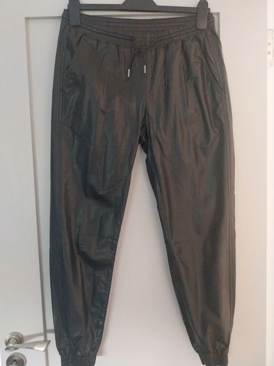 Zara Black Leather look trousers