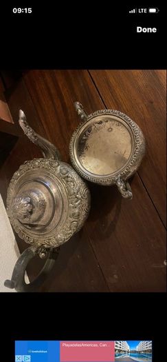 Antique teapot and sugar bowl