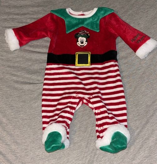 Minnie Mouse Christmas outfit babygro 0-3 months