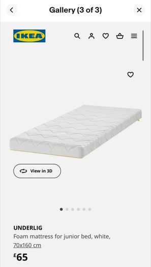 IKEA toddler's Bed  Critter + 3x fitted sheets + mattress