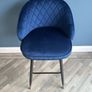 Woodies Clifton Navy Velvet Barstool Image 5