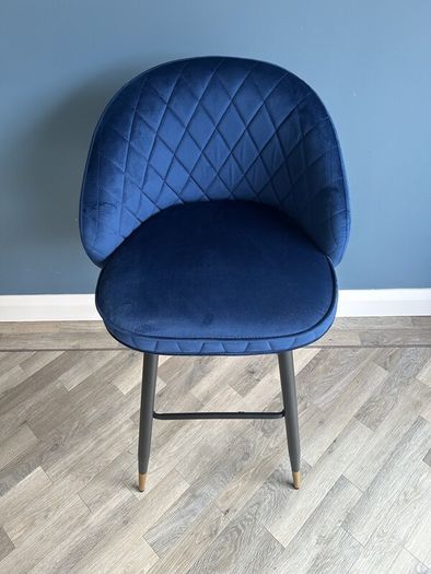 Woodies Clifton Navy Velvet Barstool