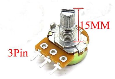 WH148 Potentiometer 3Pin 15mm Shaft Amplifier B100K