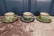 Boleslawiec pottery- cups and saucers
