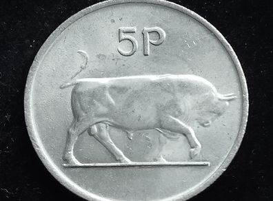 Ireland - 1986 - 5 Pence  - Bull - High Grade - KM.22 - [2016]