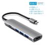 USB 3.1 Type-C Hub To HDMI Adapter 4K Thunderbolt 3 USB C Hub with Hub 3.0 TF SD Image 2