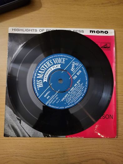 Paul Robeson Highlights Of Porgy And Bess 7 inch EP HMV 7EG 8510 Mono