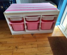 IKEA STUVA Toy Storage Bench with Striped Cushion