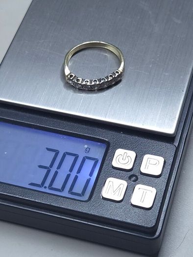 Vintage 9ct Gold Seven Stone Half Eternity Ring Size 61