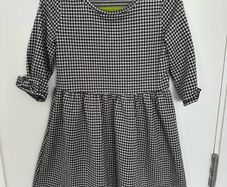 Super soft black and white dress for a girl, 122cm, 6-7 years