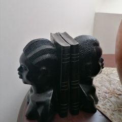 Hand Carved Wooden Bookends