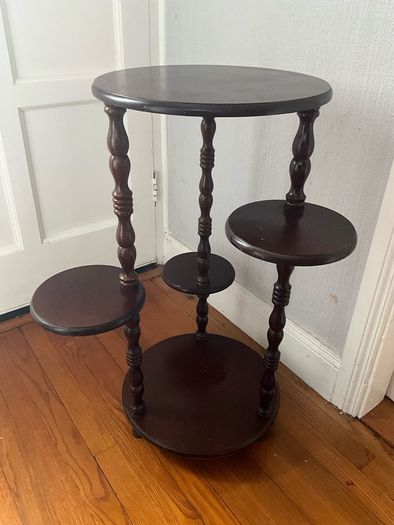 Vintage Mahogany Tiered Plant Stand