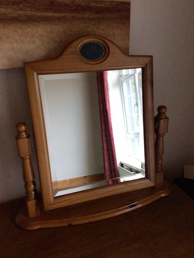Freestanding Pine Dressing table mirror on stand