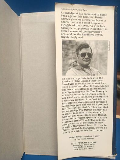 Signed Tom Clancy - Patriot Games