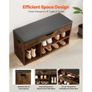 Entryway Shoe Bench, 805 x 305 x 445 mm Shoe Storage Organizer with Hidden Lift Top Storage Space, 300lbs Bench with Cushion Seat and 3 Cabinets Image 6