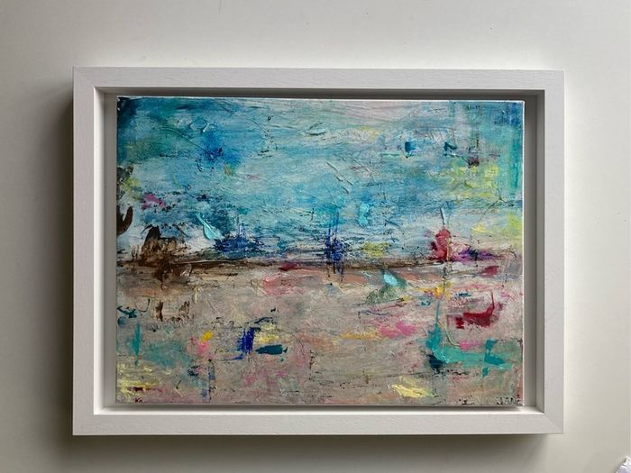 Original Seascape Painting Brittas bay beach Wicklow inspired Original Beachscape in Abstract