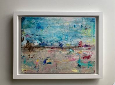 Original Seascape Painting Brittas bay beach Wicklow inspired Original Beachscape in Abstract