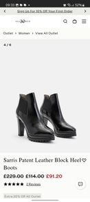All Saints Sarris block heel patent leather boots