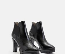 All Saints Sarris block heel patent leather boots