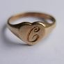 Vintage 18K Yellow Gold 750 Heart Engraved  Ring size P - 4,5g Image 5