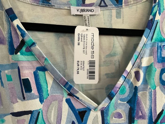 Kjbrand New  FURTHER REDUCED Top In Shades Of Turquoise, Sapphire  Blue  , White And  Lilac. Length Is 33 Inches