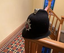 Genuine Essex Police Custodian Helmet, Size 61, Queens Crown Badge, Complete Internal Suspension Harness.