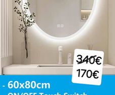 LED Bathroom Mirror Touch Switch Makeup Antifog