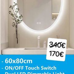 LED Bathroom Mirror Touch Switch Makeup Antifog