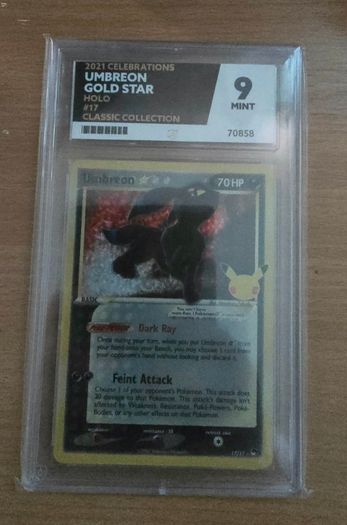 Umbreon Gold Star Celebrations 17 Ace 9 graded pokemon card