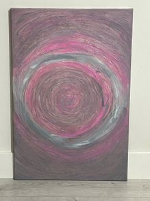 Pink and grey abstract painting