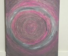 Pink and grey abstract painting