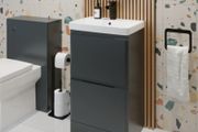 Vanity Unit 500mm Floor standing Anthracite Short Projection