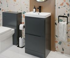 Vanity Unit 500mm Floor standing Anthracite Short Projection