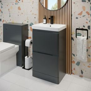 Vanity Unit 500mm Floor standing Anthracite Short Projection