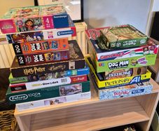 Selection of family board games and jigsaws