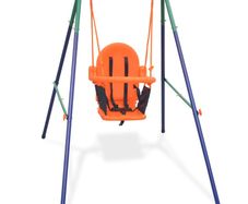 Toddler Swing Set with Safety Harness Orange