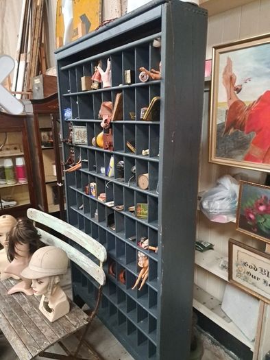 Vintage Large Wooden Pigeon Hole Cabinet