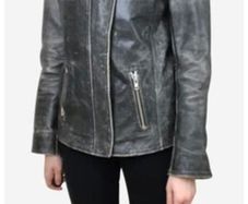 ISABEL MARANT Etoile antracite buffalo leather biker jacket Sz 40 (Fit 12-14UK) Rrp 1100 (New)
