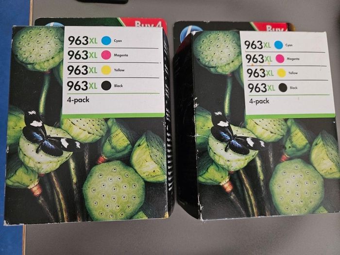 HP printer 963XL 4-pack cartridges x2