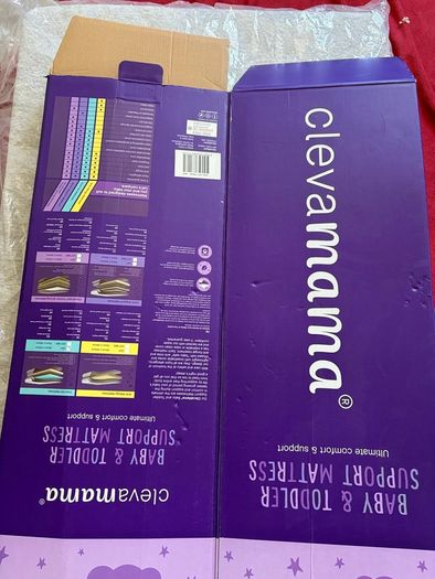 Wooden baby crib with good condition Clevamama cool gel mattress (barely used) + new mattress protector