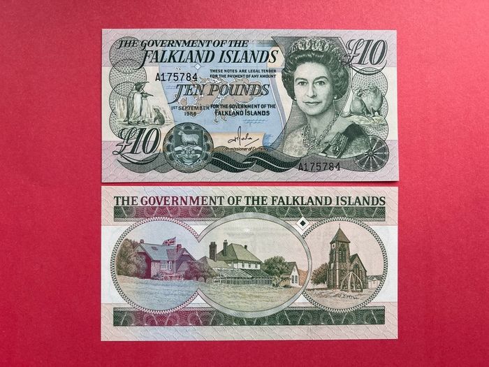 Falkland Islands  10 Pounds  1986      ( Uncirculated ) Pick  14b