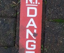 Vintage small enamel sign DANGER