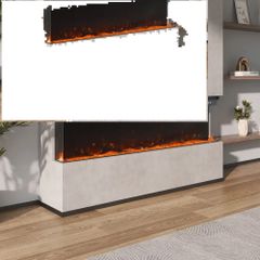60 INCH Electric Fireplace Inserts, Recessed and Wall Mounted Fireplace Heater, Linear Fireplace/Thermostat, Remote & Touch Screen, Multicolor Flame, Timer,