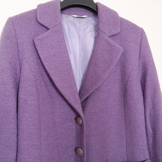 Avalon Lilac Purple Boucle Wool Jacket Blazer 12UK/40EU
