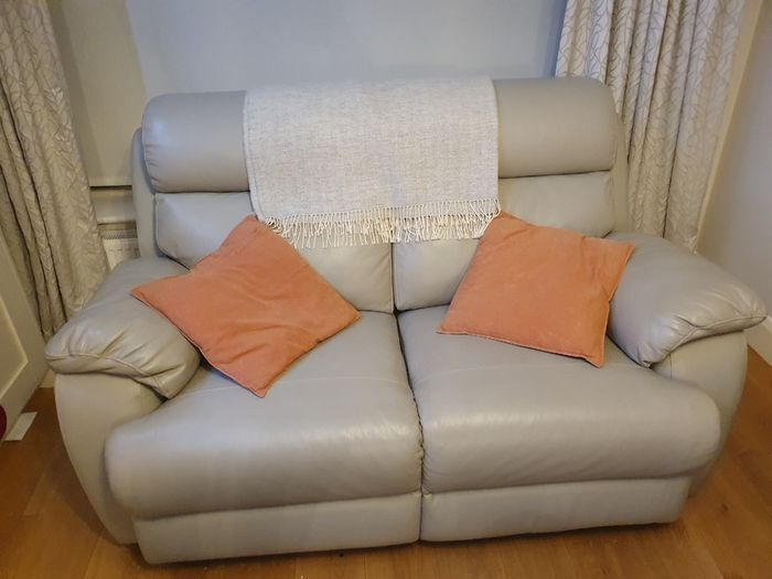 Two seater leather recliner